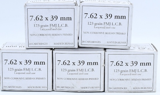 100 Rounds Of 7.62x39mm FMJ Ammunition