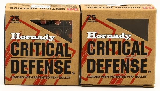 50 Rds Of Hornady 9mm Luger Critical Defense Ammo