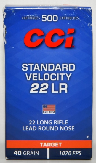 500 Rounds Of CCI .22 LR Ammunition