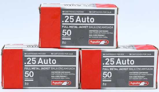 150 Rounds of Aguila .25 Auto Ammunition