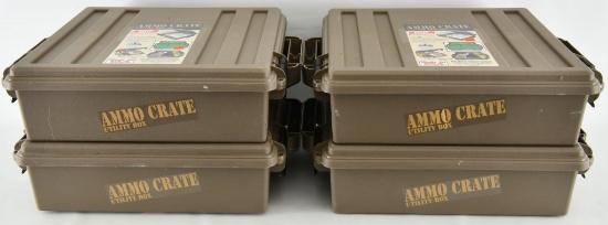 Four MTM Case-Gard Ammo Crate Utility Box Storage