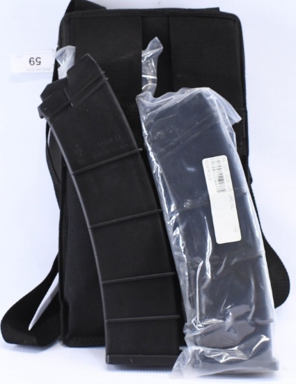 4 New Saiga 12 Gauge Magazines & Pouch