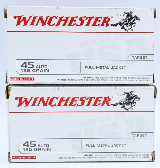 100 Rounds Of Winchester .45 ACP Ammunition