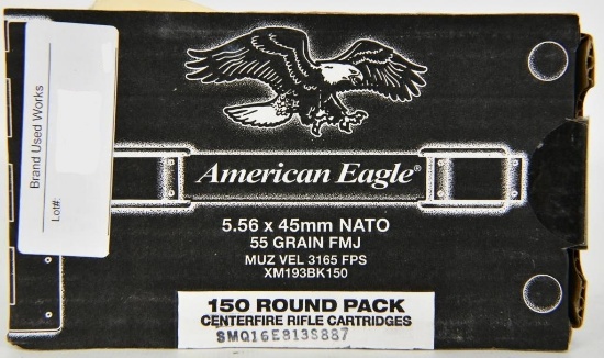 150 Rounds Of American Eagle 5.56x45 Nato Ammo