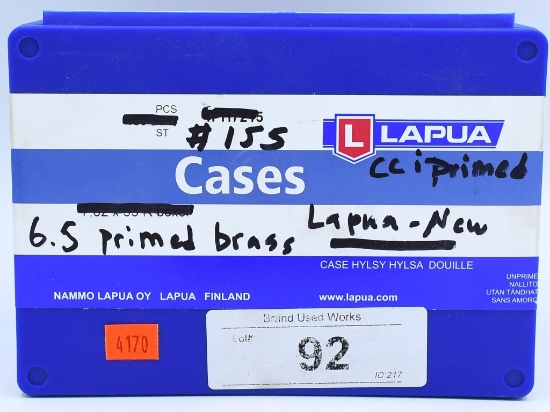 160 Count of Lapua 6.5 Grendel Empty Brass Casings