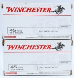 100 Rounds Of Winchester .45 ACP Ammunition