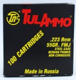 100 Rounds of TulAmmo .223 Remington Ammunition,