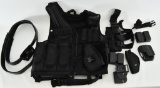 Black Tactical SWAT Vest With Belts & Holsters
