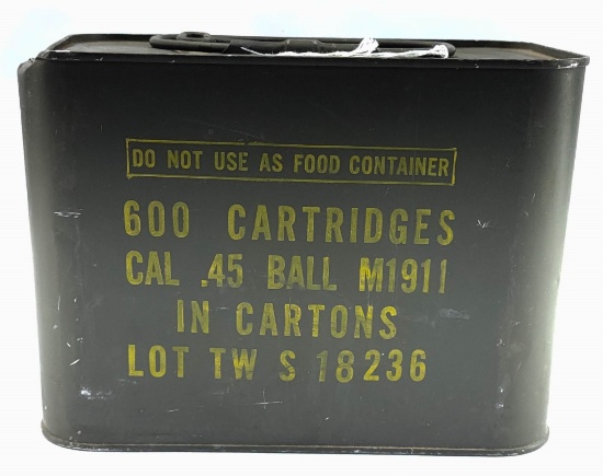 600 Rd Sealed Spam Can Of M1911 .45 ACP Ammunition