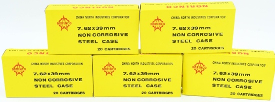 100 Rounds Of Norinco 7.62x39mm Ammunition