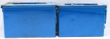 2 Heavy Duty Metal Military Ammo Cans Blue Color