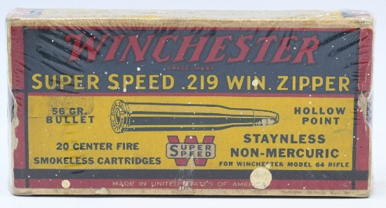 20 Rd Collector Box Of Winchester .219 Win Zipper