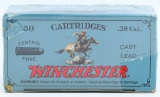 50 Rd Collector Box Of Winchester .38 Cal Ammo