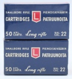 2 Collector Boxes Of Lapua .22 LR Ammunition