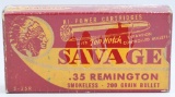 20 Rd Collector Box Of Savage .35 Rem Ammunition