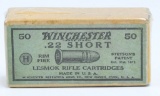 50 Rd Collector Box Of Winchester .22 Short Ammo