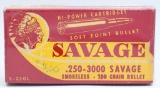 20 Rd Collector Box Of Savage .250-3000 Savage