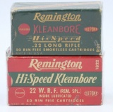2 Collector Boxes of Remington .22 W.R.F & .22 LR