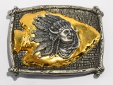 War Chief & Arrowhead Native American Belt Buckle