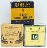 3 Collector Boxes of 16 Ga Shotshells