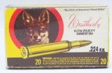 20 Rd Collector Box Of Weatherby .224 WM Ammo