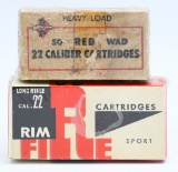 2 Collector Boxes of .22 LR & .22 Cal Red Wads