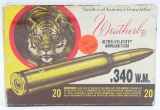 Collector Box of Weatherby .340 W.M Empty Brass