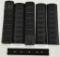 5 Black Plastic & Rubber Rail Covers