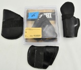 4 Various Size Black Leather Holsters