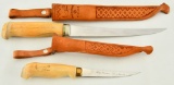 2 J.Marttiini Finland Skinning Knives & Sheaths