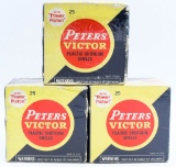 3 Vintage Collector Boxes of Peters Victor 16 Ga