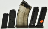 4 Various Size Pistol Magazines & 1 Rifle Magazine