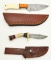 2 Custom Made Damascus Steel Fixed Blade Knives