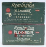 2 Collector Boxes Remington .30 Rem Ammunition