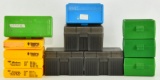 12 Various Size & Color Plastic Ammo Containers