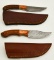 2 Custom Made Damascus Fixed Blade Knives