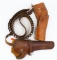 2 Various Size Leather Holsters & 1 Leather Belt