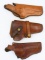 3 Various Size Right Handed Leather Holsters