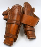 Cowboy Style Dual Wield Leather Belt & Holsters