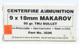 33 Rounds of Centerfire 9x18mm Makarov Ammo