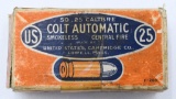 50 Rd Collector Box Of Colt .32 Auto Ammunition