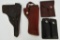 2 Vintage Leather Holsters & 2 Leather Mag