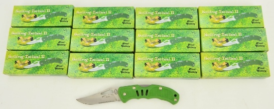 12 NIB Bullfrog Tactical II Folding Pocket Knives