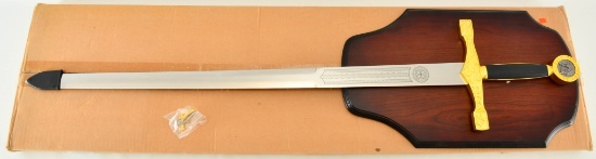 New King Arthur Excalibur Sword Replica with Placq