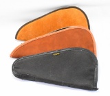 3 Various Color Soft Padded Handgun Cases