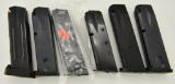 (6) 9mm Magazines - various 15-17 rds