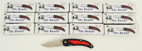 12 NIB "The Bandit" Folding Pocket Knives