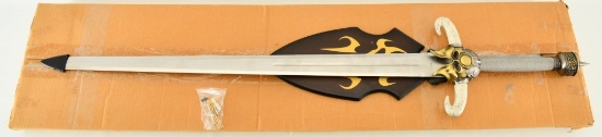 New Medieval Viking/Dark Lord Replica Sword w/Plac