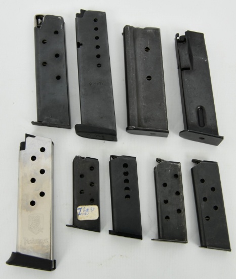 Lot of 9 Various Caliber Metal Magazines