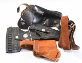 3 Various Size Leather Holsters